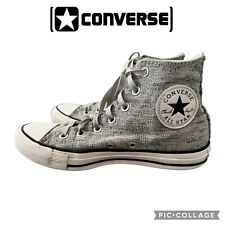 Converse All Star Chuck Taylor silver shiny high top sneakers shoes women size 7 for sale  Shipping to South Africa