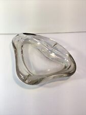 ASHTRAY ART GLASS ABSTRACT  3 SLOT smoked glass cigarette, cigar, Medicinal. 7x5 for sale  Shipping to South Africa