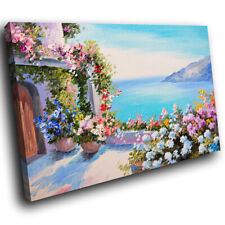 SC530 vista para o mar varanda pintura floral quadro cênico arte de parede grande impressão em tela comprar usado  Enviando para Brazil