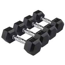 Hex Dumbbells Rubber Encased Cast Iron Home Weights Gym Fitness Sports, used for sale  Shipping to South Africa