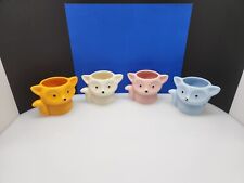 Set Of 4 Succulent Planters Foxes Different Colors Unused Ceramic, used for sale  Shipping to South Africa
