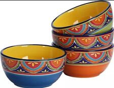 Conjunto de 4 tigelas de sopa BICO TUNISIAN para salada, cereais e sopa vermelho verde laranja azul 6”, usado comprar usado  Enviando para Brazil