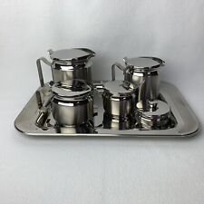 Tramontina 8 peças aço inoxidável creme açúcar Brasil inox 18/10 com bandeja sem marca comprar usado  Enviando para Brazil