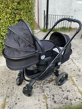 iCandy Peach double twin sibling pram pushchair carrycot bassinet seat jet black, used for sale  PAISLEY