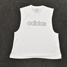 Usado, Blusa para mujer Adidas, talla 2XL, top, blanco liso, poliéster, cuello redondo reg segunda mano  Embacar hacia Mexico