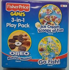 Fisher Price Games 3 en 1 paquete de juego en metal lata 2003 helado Oreo Go pescado segunda mano  Embacar hacia Argentina