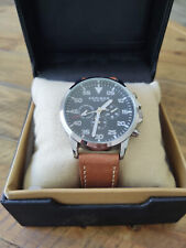 Akribos XXIV Mens Watch Chronograph 44mm with Brown Tan Strap With Box for sale  Shipping to South Africa