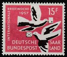 Saarland postfris 1957 MNH 408 - Vogels Duiven / Birds, gebruikt tweedehands  Woerden - Binnenstad