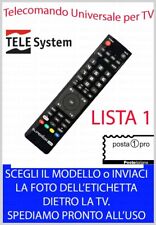 TELECOMANDO UNIVERSALE TV DVD SAT DECODER BD TELESYSTEM - SCEGLI MODELLO LISTA 1, usato usato  Piedimonte Etneo