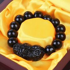 Usado, Brazalete de riqueza Feng Shui negra obsidiana Pi Xiu atrae riqueza y regalo de buena suerte segunda mano  Embacar hacia Argentina