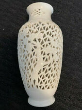 Chinese reticulated  Blanc de Chine cherry blossom porcelain vase / lamp base, used for sale  Canada