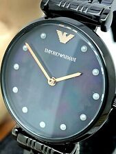 Relógio feminino Emporio Armani AR11268 preto mostrador esfregão quartzo aço inoxidável 32mm comprar usado  Enviando para Brazil