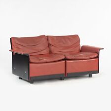 1980s Vintage Dieter Rams for Vitsoe 620 Red Leather and Black Two Seat Settee for sale  Shipping to South Africa