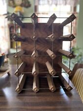 Danish Vintage Mid Century Brass And Wood Wine Rack 50s Bar MCM for sale  Shipping to South Africa