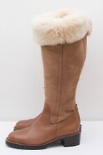 BNWOB White Stuff Shearling Tan Leather Knee Boots Size 4 UK 37 EUR for sale  Shipping to South Africa