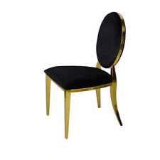 Krzesło Ludwik Gold glamour Black czarne złote krzesło tapicerowane czarne na sprzedaż  PL