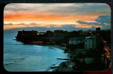 Waikiki at Sunset Aerial Hawaii Pan American Airlines Vintage Postcard M1187 for sale  Shipping to South Africa