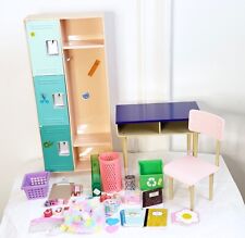 Our Generation Doll School Classroom Locker Desk Chair Accessories Set, used for sale  Shipping to South Africa