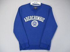 Suéter masculino Abercrombie Fitch azul médio soletrar moletom tecido reverso, usado comprar usado  Enviando para Brazil