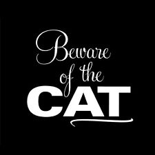 Used, Beware of the Cat Vinyl wall Decal porch door sign sticker kitty love paws funny for sale  Canada