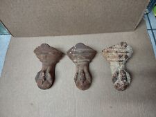 Antique Set of 3 Clawfoot Tub Feet Eagle Claw & Ball Cast Iron Original Brackets for sale  Shipping to South Africa