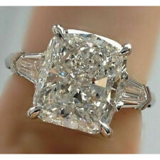 Lab-Created Diamond Engagement Rings 14K White Gold 3.00 Carat White Radiant Cut for sale  Shipping to South Africa