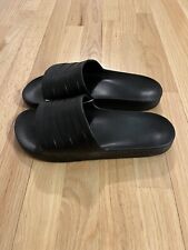 New Adidas Men’s Size 10 Triple Black Adilette Aqua Slides F35550 for sale  Shipping to South Africa