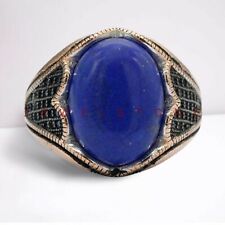Natural Lapis Gemstone With 925 Sterling Silver Ring For Men's # AP132 for sale  Jamaica