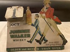 Scarce Johnnie Walker Whiskey Vintage Metal Advertising Calendar Rareee Original for sale  Shipping to South Africa