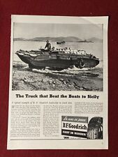 B.F. Goodrich Rubber Duck Boats To Sicily WW2 1940’s Print Ad - Great To Frame! for sale  Shipping to South Africa