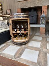 SOLID OAK BARREL HAND CRAFTED INTO A WINE AND GLASSES RACK , used for sale  Shipping to South Africa