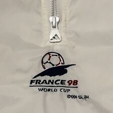 Veste Adidas World Cup France 98 Rare Vintage Imperméable Coupe Vent Blanc US L segunda mano  Embacar hacia Argentina