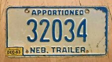 1983 nebraska apportioned for sale  USA