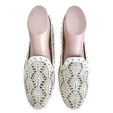 RARE AGL Ballet Crochet Flat Women’s Size 38 US 8 Ivory Woven Mesh Studs Shoe for sale  Shipping to South Africa