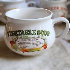 Caneca tigela cerâmica sopa vegetal vintage DAT'L DO-IT INC. xícara com receita, usado comprar usado  Enviando para Brazil