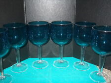 blue wine glasses plastic 6 for sale  Nabb