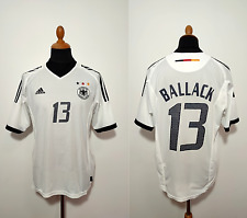 Maglia vintage DFB Germania Mondiali Ballack #13 taglia L 2002 Adidas kit bianco nazionale, usato usato  Spedire a Italy
