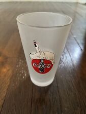 Coca-Cola Coke Frosted Stained Tiffany Style Drinking Glass Vintage for sale  Shipping to South Africa