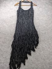 Vestido Scala Feminino Médio Preto Bainha Assimétrica Lantejoulas Seda Halter Festa comprar usado  Enviando para Brazil