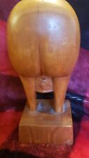 COMICAL HAND CARVED WOOD FIGURE. LOOKING BEHIND THROUGH LEGS. GREAT PIECE!! for sale  Shipping to South Africa