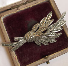Beautiful Vintage Silver Tone Marcasite Flowers/leaves Bouquet Brooch, used for sale  SOUTHAMPTON