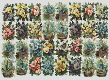 Flores en racimos y cestas, trozos de papel troquelado Tuck Gigantic Relief 944 segunda mano  Embacar hacia Mexico