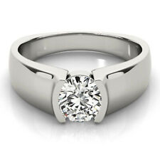 1.14 Ct Vvs-1~Round Cut Near White Moissanite Diamond Engagement Ring 925 Silver for sale  Shipping to South Africa