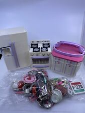 Vintage Tyco Kitchen Littles Refrigerator, Stove, Food, Cookware & Cabinet for sale  Shipping to South Africa