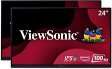 Usado, ViewSonic IPS pacote duplo monitores somente cabeça 1080p VA2456-mhd_H2 24" moldura fina comprar usado  Enviando para Brazil