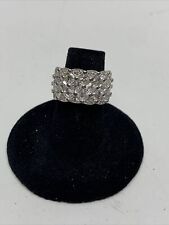Anel feminino de prata esterlina banda grossa com pedras sintéticas 925 tamanho 5 KG comprar usado  Enviando para Brazil