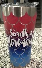 Tervis Secretly A Mermaid 20oz Metal Tumbler W/ Lid, used for sale  Shipping to South Africa