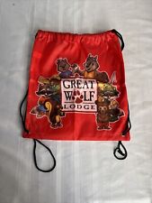 Great Wolf Lodge Drawstring Backpack Bag Red Woodland Animal Theme for sale  Shipping to South Africa