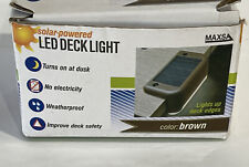 Maxsa 4 Solar-Powered Led Deck Light Brown  for sale  Shipping to South Africa