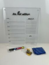 Acrylic Dry Erase Wall Menu Board for Kitchen Weekly Meal Planner & Lists  for sale  Shipping to South Africa